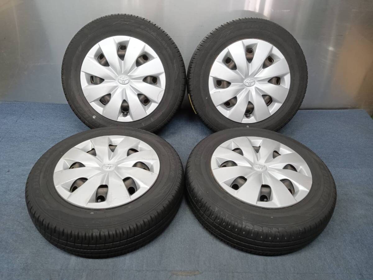 ★8-8.5分山★22年製★ ダンロップENASAVE EC204 165/70R14　トヨタ純正スチールホイール 14×5J 4H-100 4本セット　K695