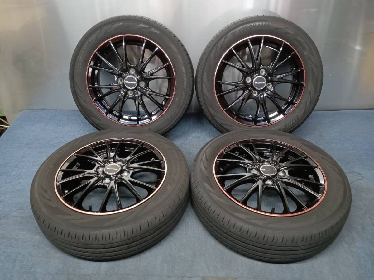 ★8分山★22年製★ ヨコハマBluEarth-RV RV03CK 165/65R15　社外ホイール 15×4.5J +45 4H-100 4本セット タフト・デリカD2等　K758