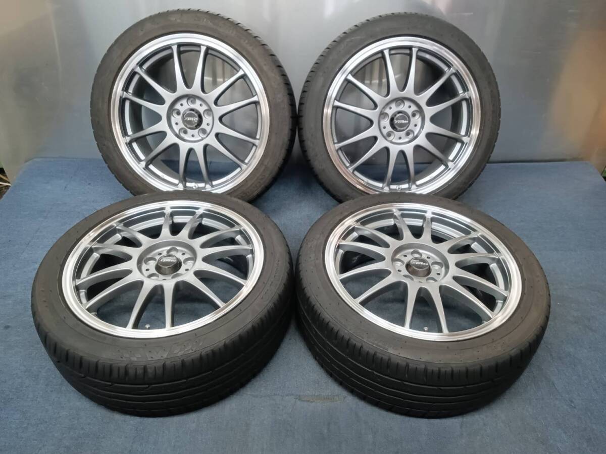★8-8.5分山★24年製★ KUMHO ECSTA PS31 215/45ZR17　社外ホイール 17×7J +48 5H-100 4本セット インプレッサ・86・BRZ等　K791