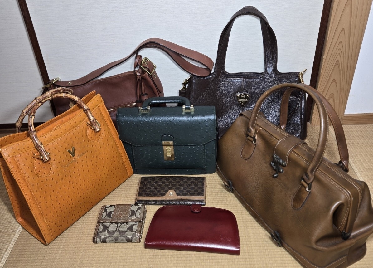 1円〜 バッグ 財布 おまとめ セット CELINE COACH VALENTINO Dakota ショルダー クロコダイル バンブーハンドル バッグ ハンドバッグ