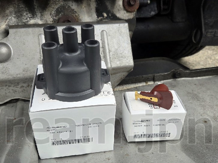 新品 スバル純正 サンバー KS3 KS4 KV3 KV4 デスビキャップ ディストリビューターキャップ ロータースイッチ 2点 SAMBAR DISTRIBUTOR JDM