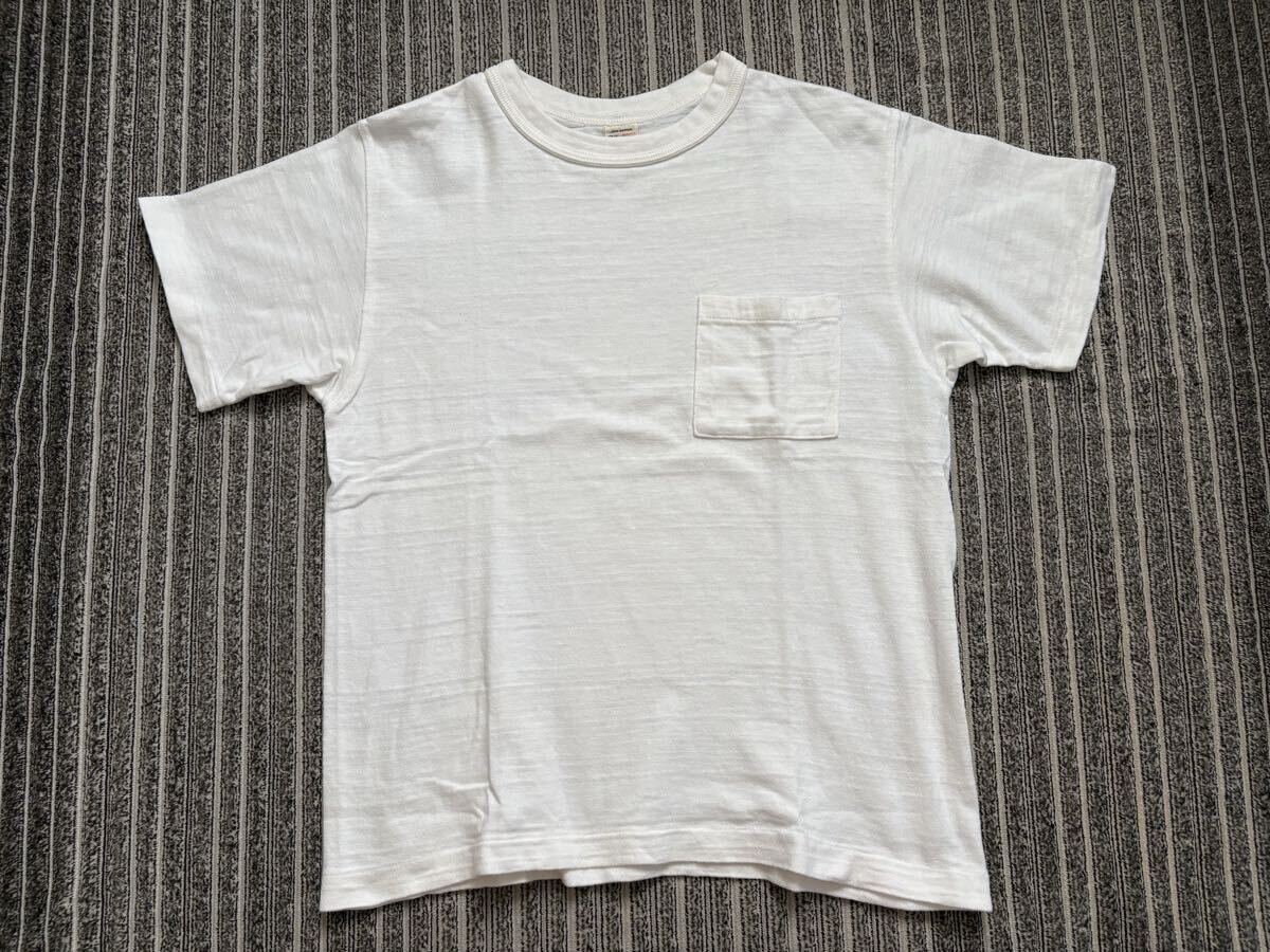 日本製 ウエアハウス Lot 4601 半袖 ポケット Tシャツ S OFF ホワイト アメリカ ビンテージ スタイル コットン100% シャドウボーダー