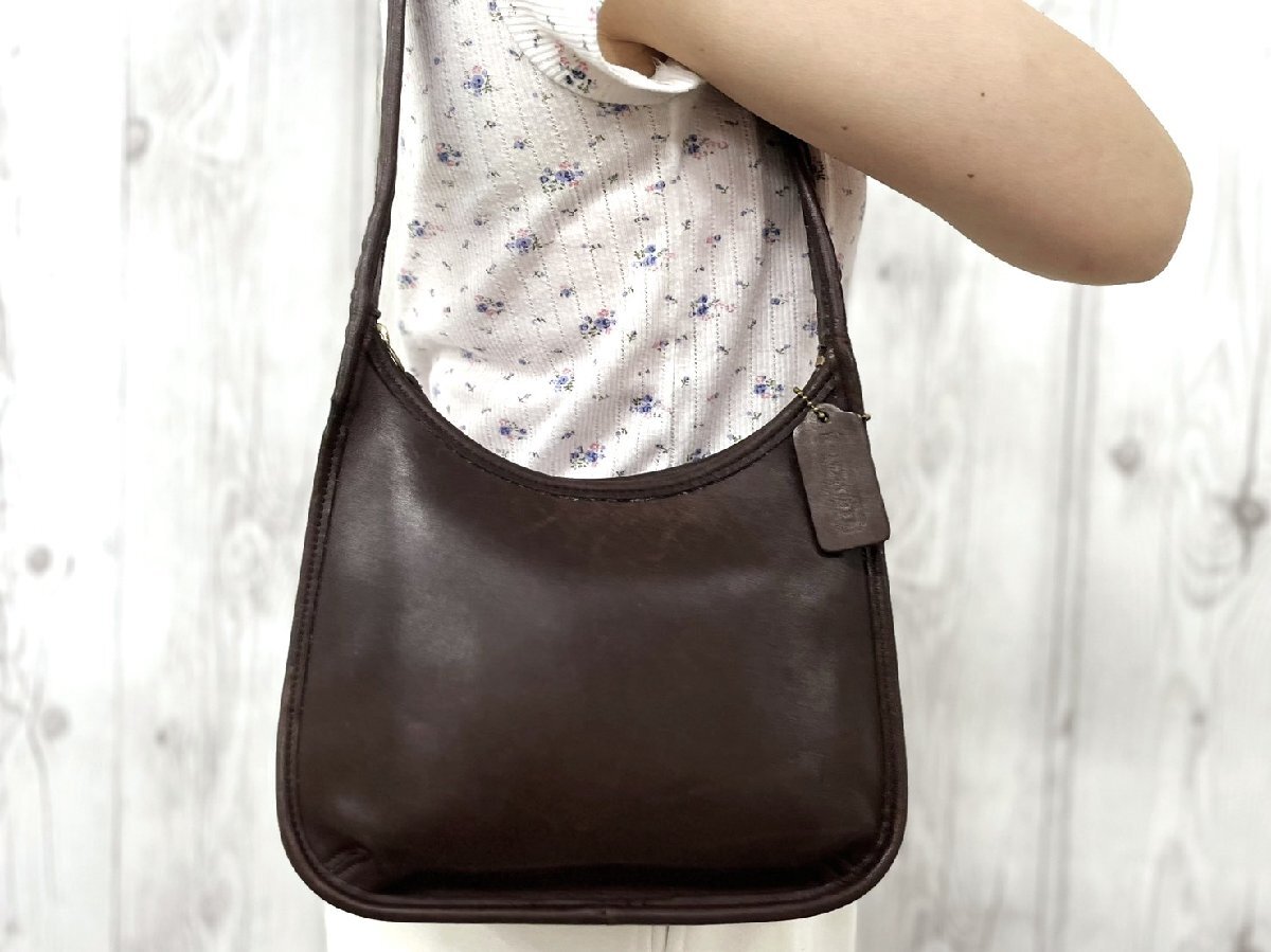 COACH コーチ オールドコーチ エルゴ ショルダーバッグ バッグ レザー 茶 100980