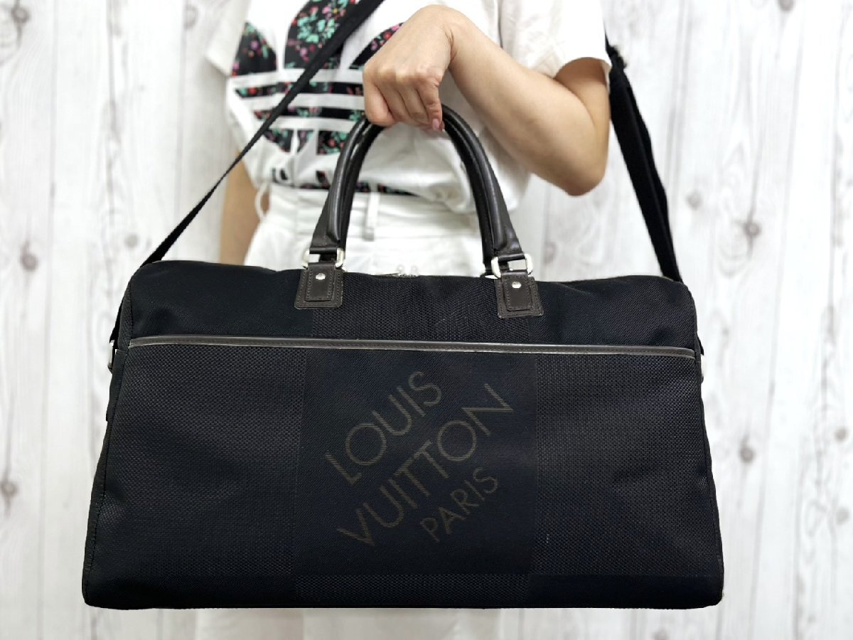 極美品 LOUIS VUITTON ルイヴィトン ダミエジェアン アルバトロス ノワール ボストンバッグ バッグ 黒 M93601 A4可 2WAY メンズ 101253Y