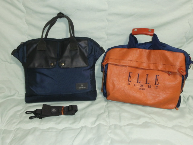 【中古2WAYバッグ２点で】ELLE HOMME PARIS＆VICTORINOXビクトリノックス　現状品