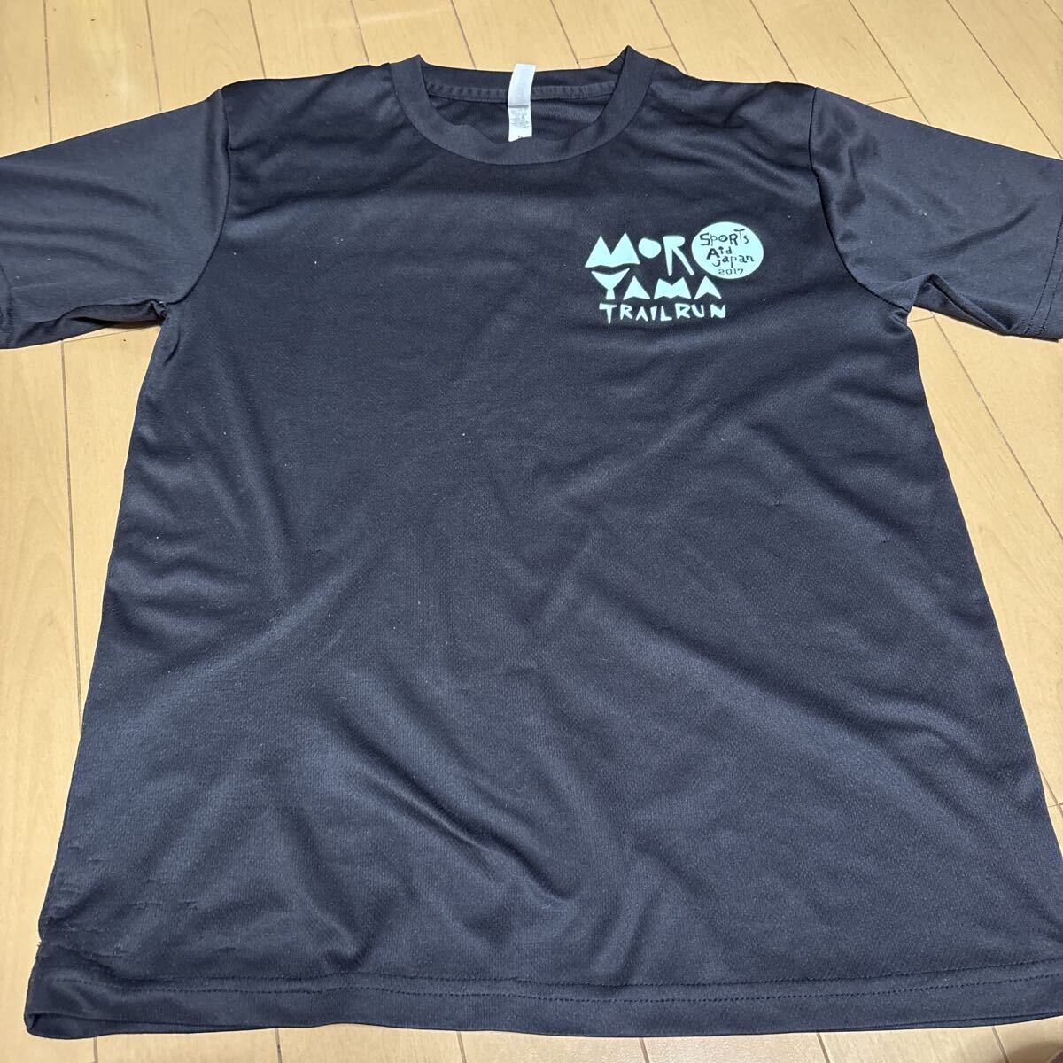 ☆トレランTシャツ　メンズM 黒　ワンポイント　速乾