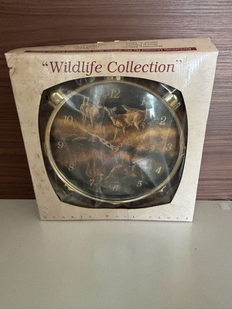 80 6/w 20 動作確認品　未使用品　当時物　Wildlife Collection 掛け時計