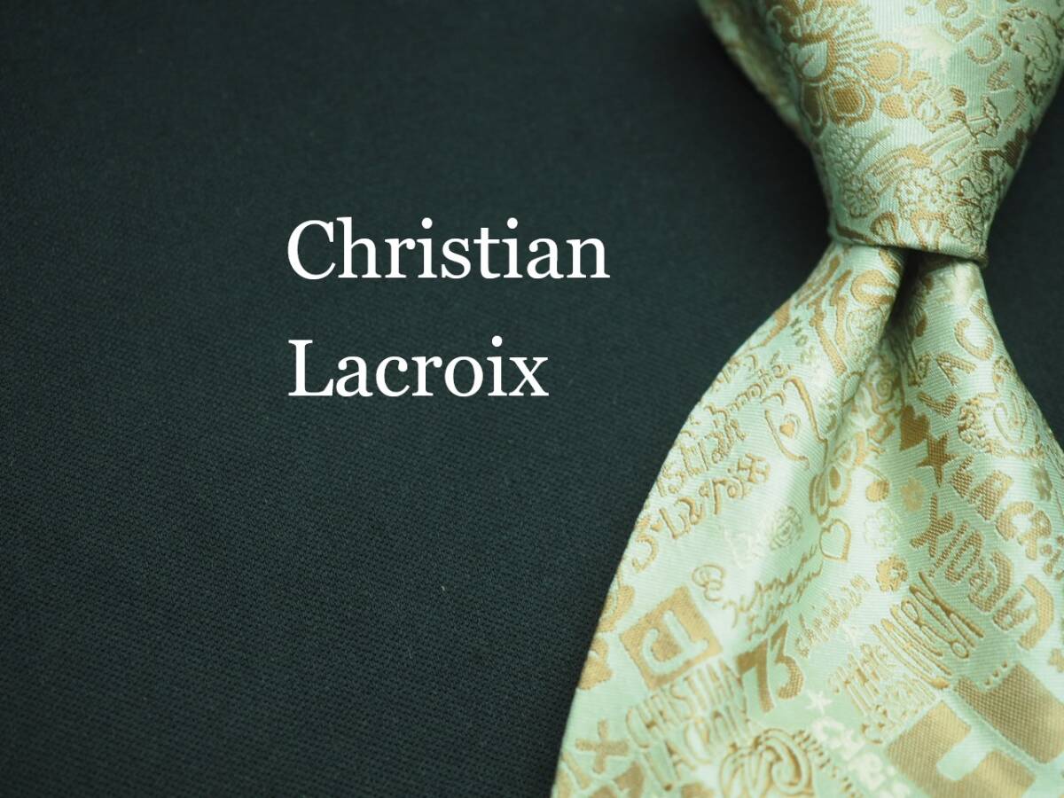 美品【Christian Lacroix クリスチャン ラクロア】 J 2403 ロゴ SILK ブランド ネクタイ 古着 良品 転売 仕入