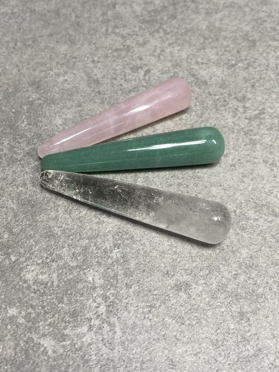 天然石 パワーストーン　マッサージ棒　 ローズクォーツ　アベンチュリン　水晶　健康　風水　スピリチュアル