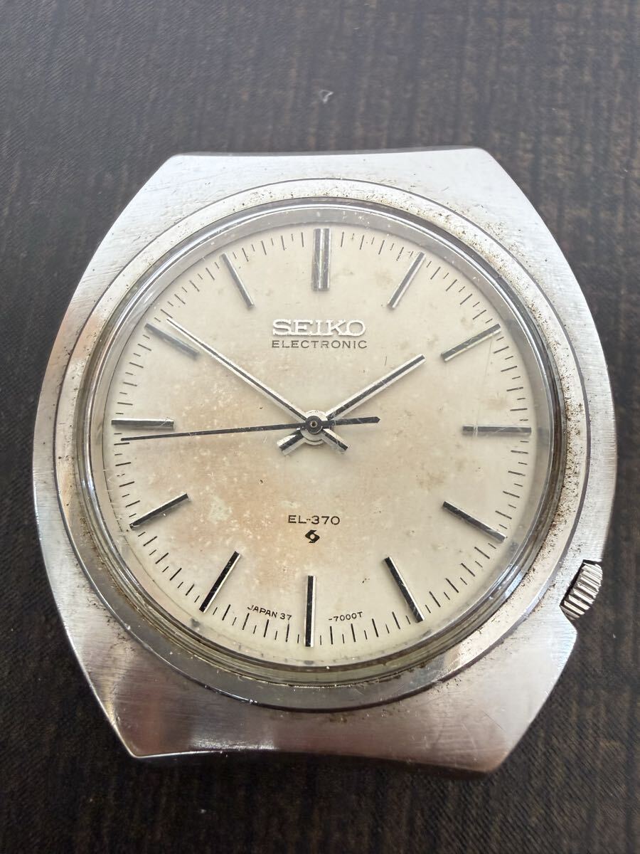 希少 SEIKO ELECTRONIC セイコー EL-370 3702-7000 電磁テンプ式 1970年代 ヴィンテージ 電子時計 文字盤ヤケ 不動 ジャンク★2021