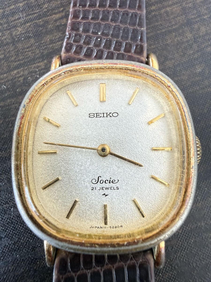 【稼動品】SEIKO Socie セイコー ソシエ 21石 11-5230R 手巻き レディース 腕時計 ヴィンテージ アンティーク 昭和レトロ 2針 ★1426