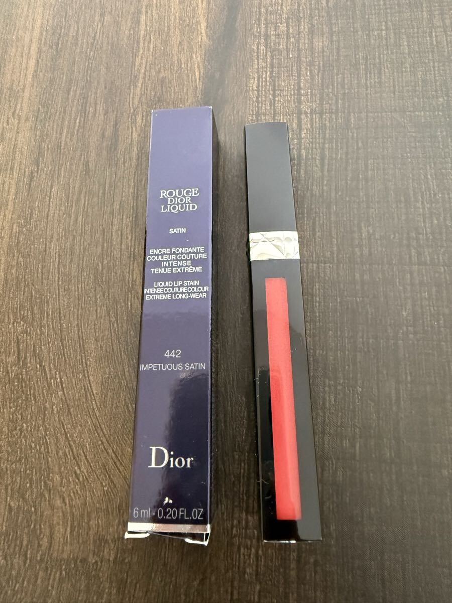 新品未使用 ディオール ルージュ ディオール リキッド 442 インペテュアス サテン 口紅 リップ Dior 箱付き★7602