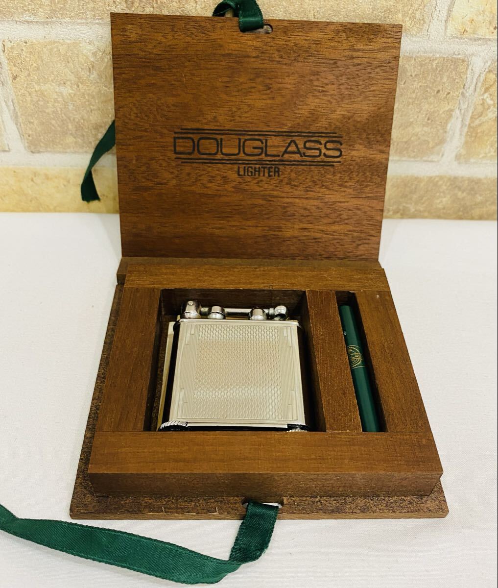 ◆ DOUGLASS ダグラス オイルライター シルバー LIGHTER 喫煙具 喫煙グッズ　アンティーク　木箱　※着火確認済み