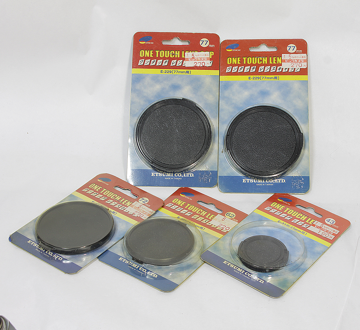ETSUMI Lens Cap 4種 5枚 未使用