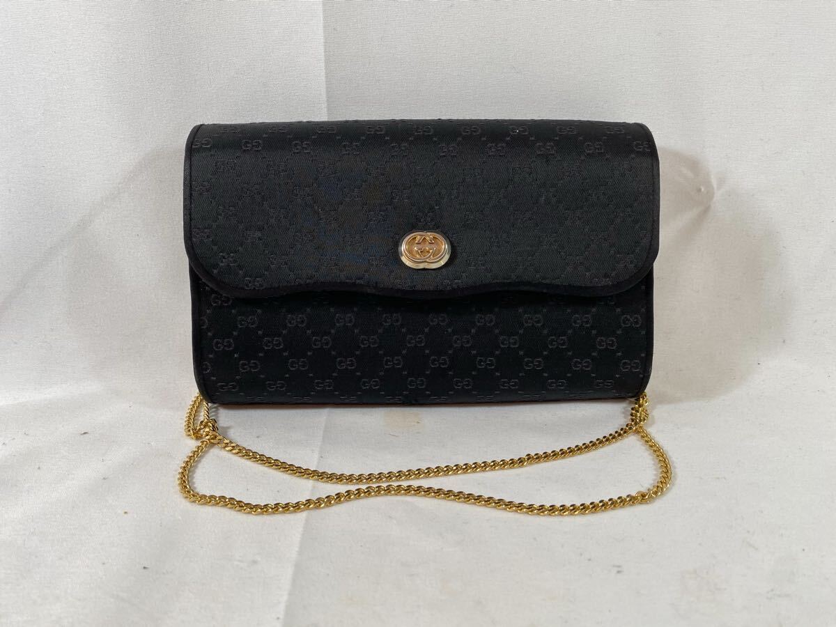 ③ GUCCI オールドグッチ　マイクロGG チェーンショルダーバッグ　【073】