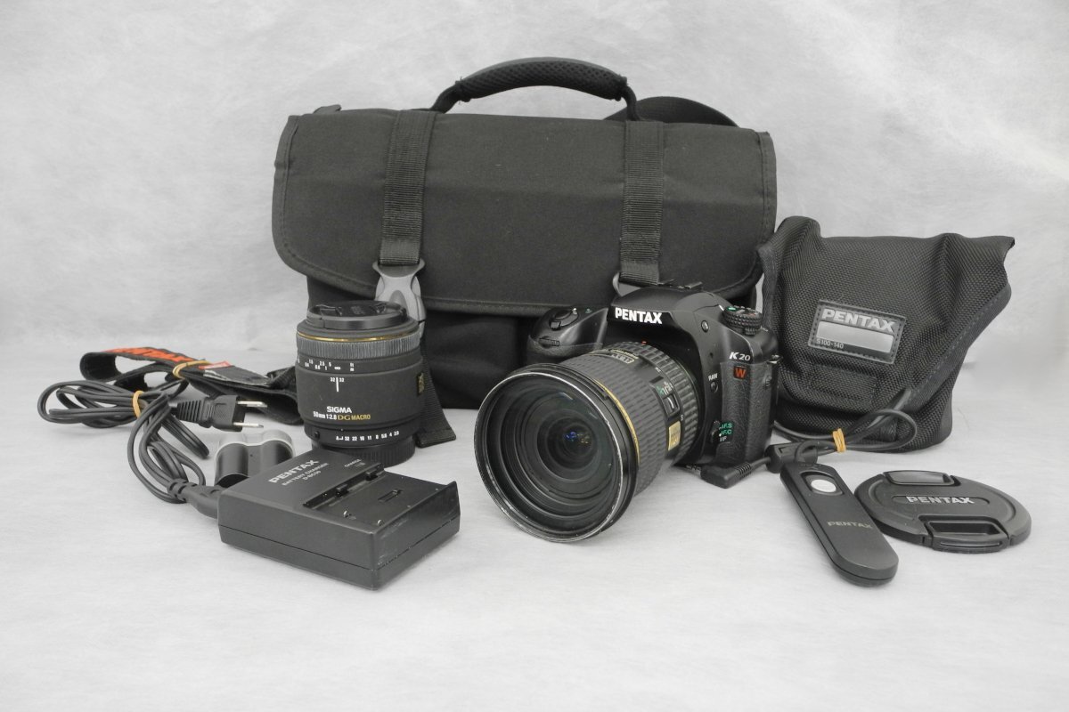【６】難あり PENTAX K20D-W 特別仕様 1460万画素 AFレンズ２本 DA☆16-50ｍｍ f2.8ED AL SDM シグマDG 50ｍｍ f2.8EX MACRO