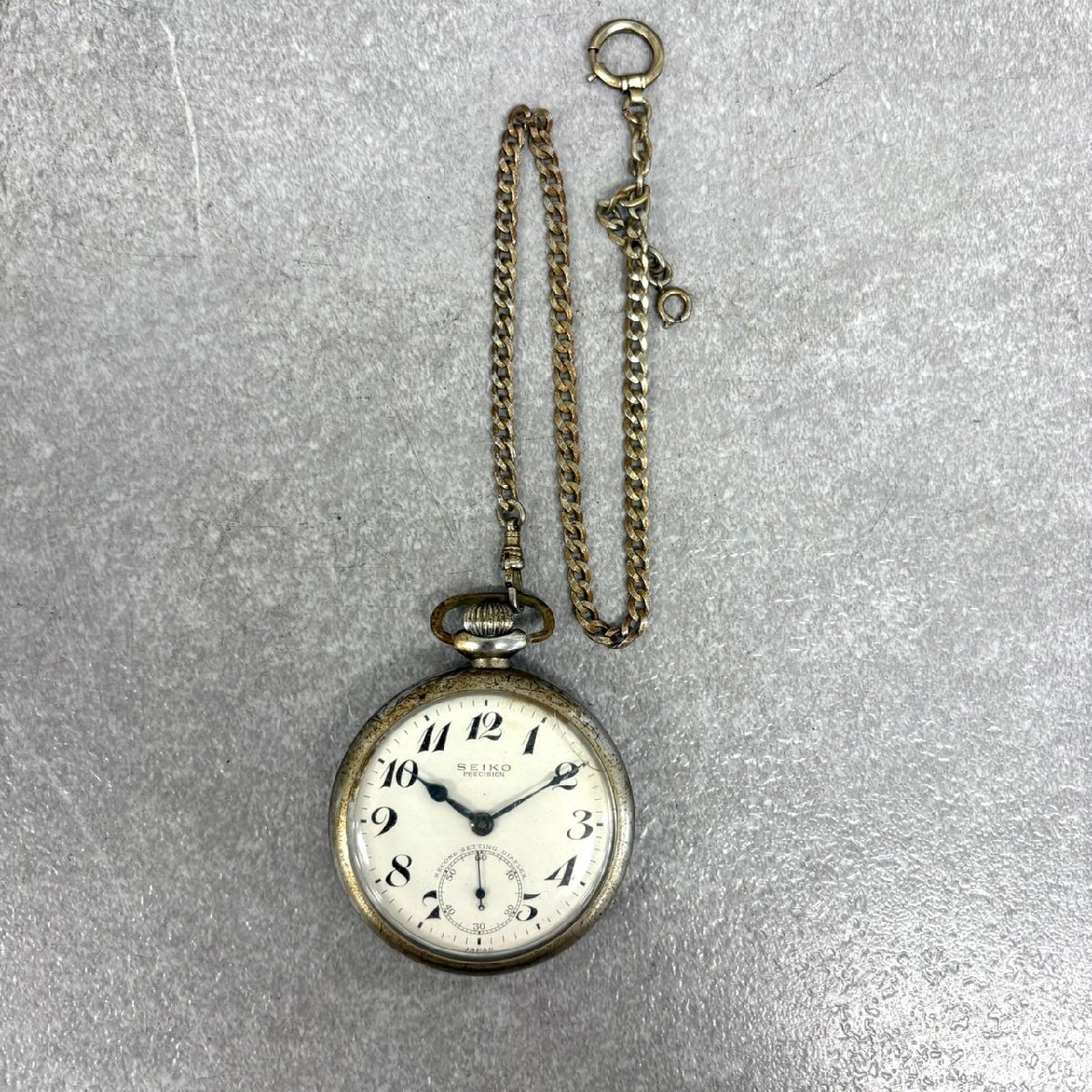 NT2962 SEIKO セイコー SECOND SETTING DIAFLEX 大鐵建 鉄道時計 懐中時計 クオーツ 現状渡し 中古 ジャンク品