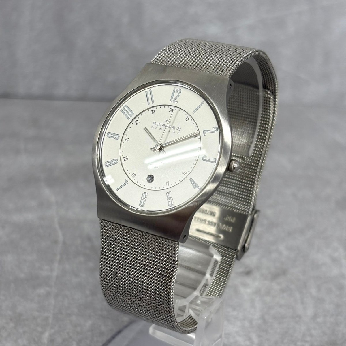 NT3152 SKAGEN スカーゲン 233XLSS 腕時計クオーツ 現状渡し 中古 ジャンク品