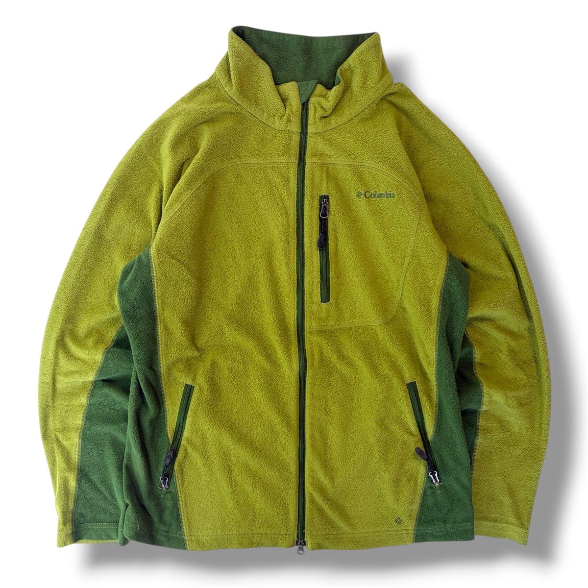 国内正規品★ Colombia コロンビア ジップアップ フリースジャケット グリーン系 Sサイズ トップス アウトドア 登山 クライミング アウター