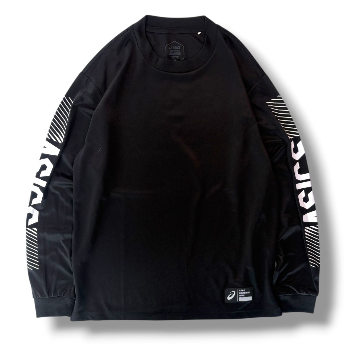 国内正規品★ asics アシックス 長袖 バスケットボール スポーツロンT 黒 Sサイズ カットソー スポーツウェア バスケ 練習着 袖プリント