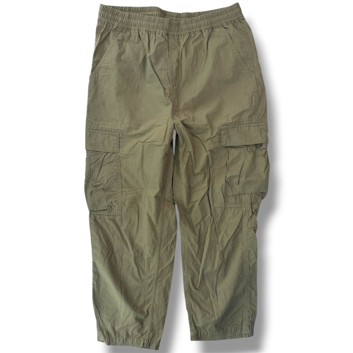 国内正規★ Alpha industries アルファ リネン混 リップストップ カーゴ イージー パンツ Lサイズ オリーブ ミリタリー MILITARY ボトムス