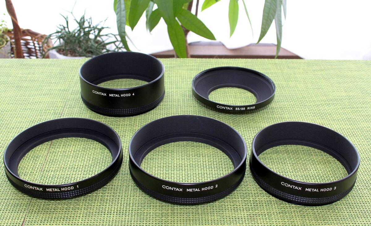 ＜まとめ売り＞CONTAX Metal Hood ＆ RING 純正 メタルフード レンズフード リング