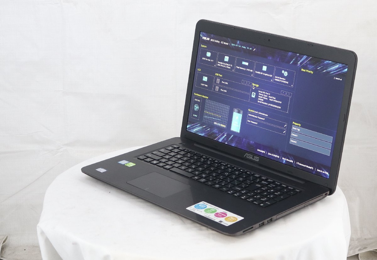 ASUS X756UV-T7500 -　Core i7 7500U 2.70GHz 8GB 1000GB■一部保証品