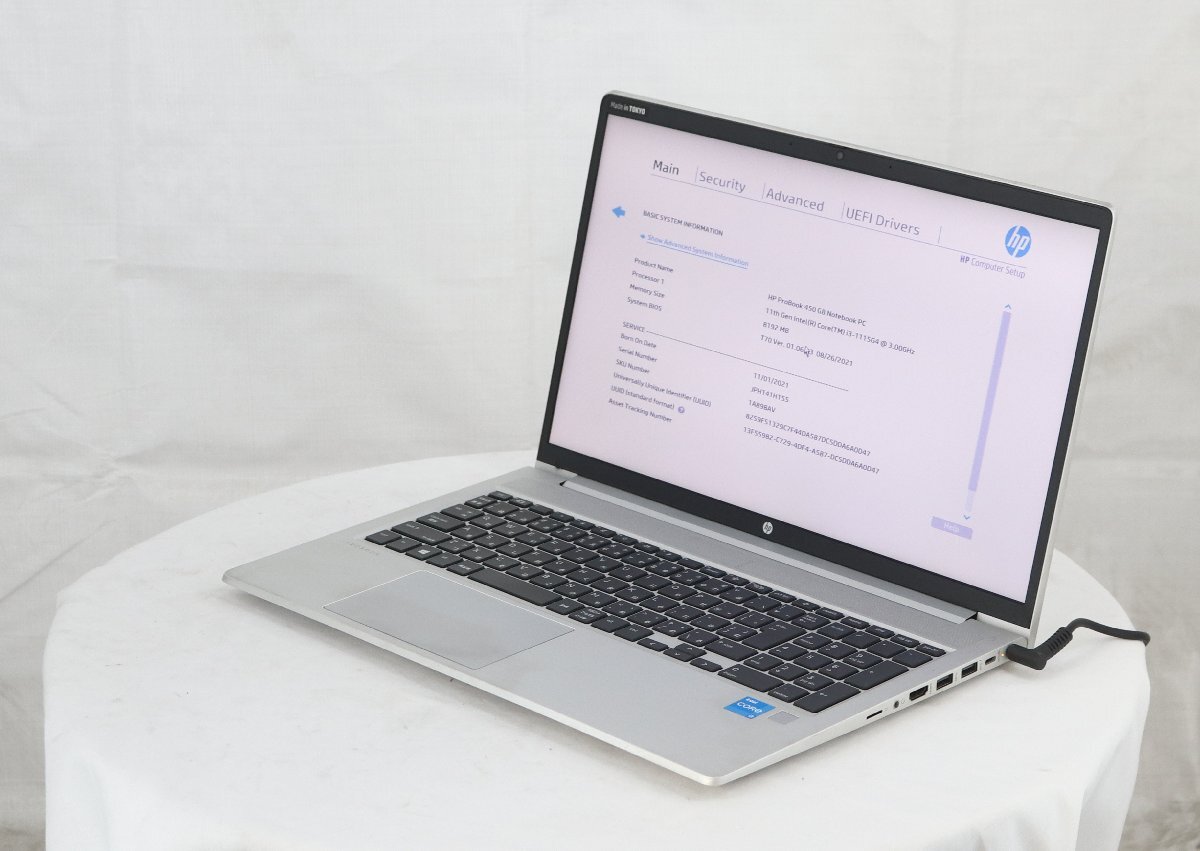 hp ProBook 450 G8 -　Core i3 1115G4 3.00GHz 8GB 256GB(SSD)■一部保証品