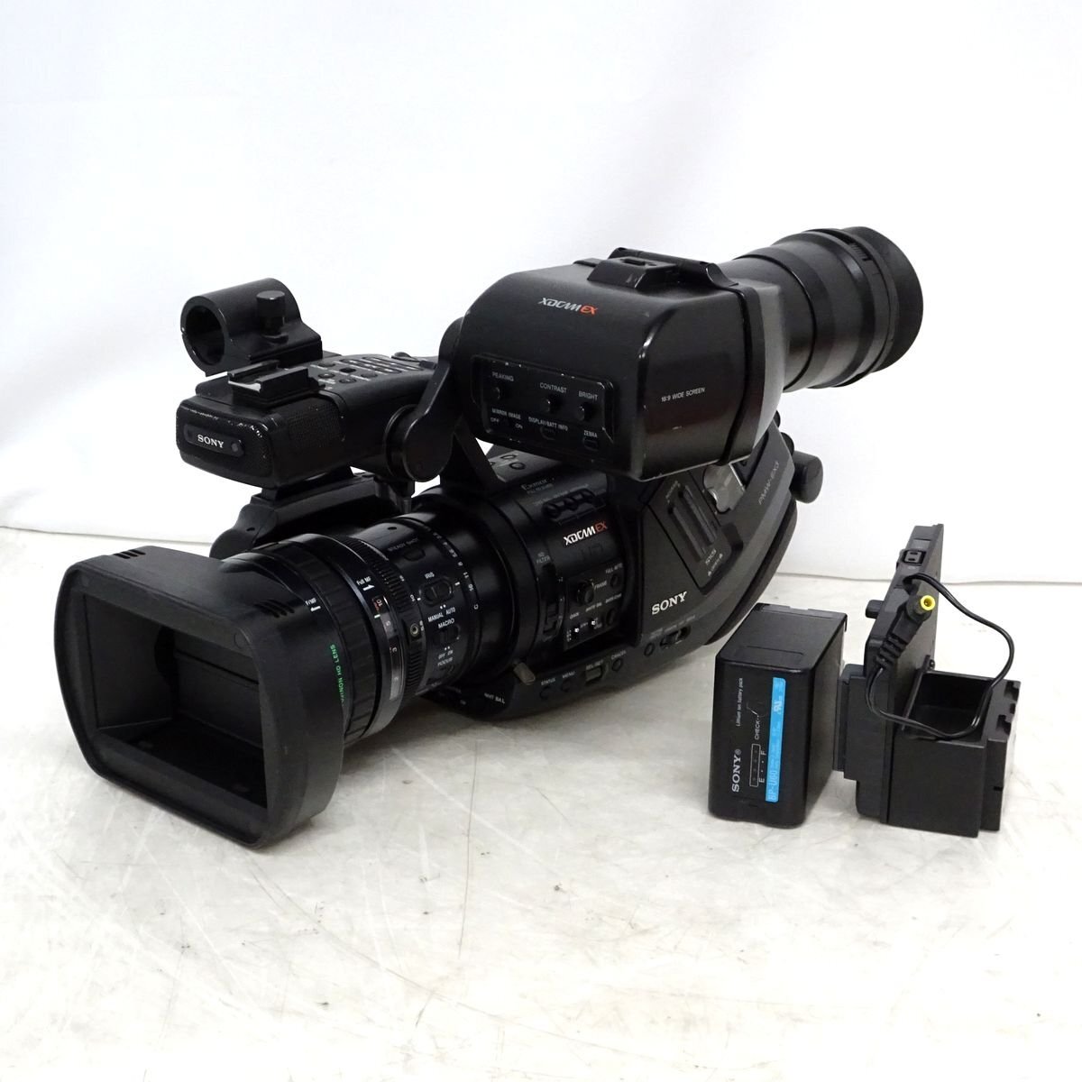 SONY PMW-EX3 XDCAM EXカムコーダー（使用時間2496H、録画・再生可、Vマウント変換付き）【中古/訳アリ現状品】#438627