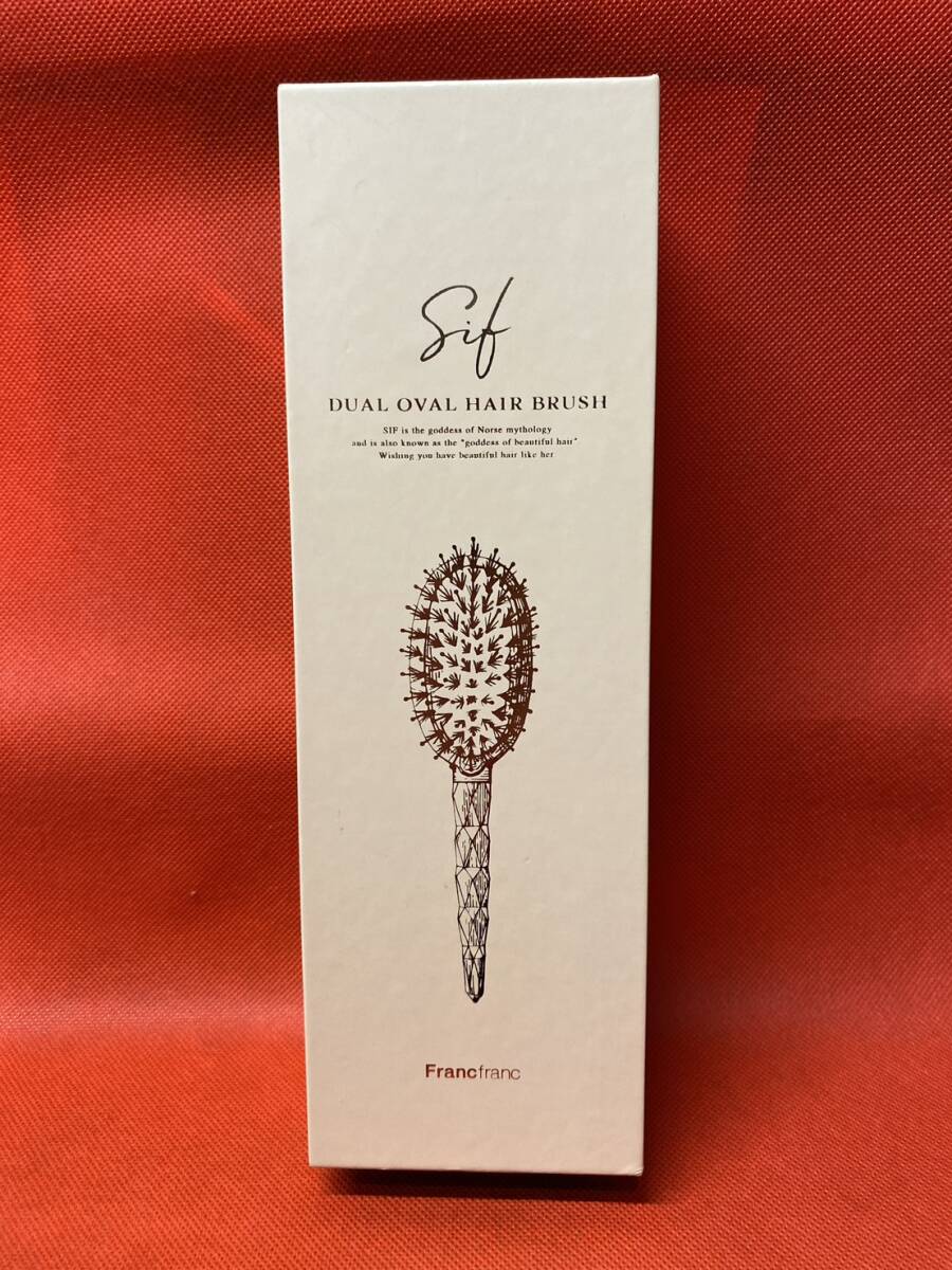 美品 Francfranc フランフラン シヴ デュアルオーバル ヘアブラシ シャイニー ピンクゴールド 猪毛 ミックス 静電気防止 艶髪 箱付
