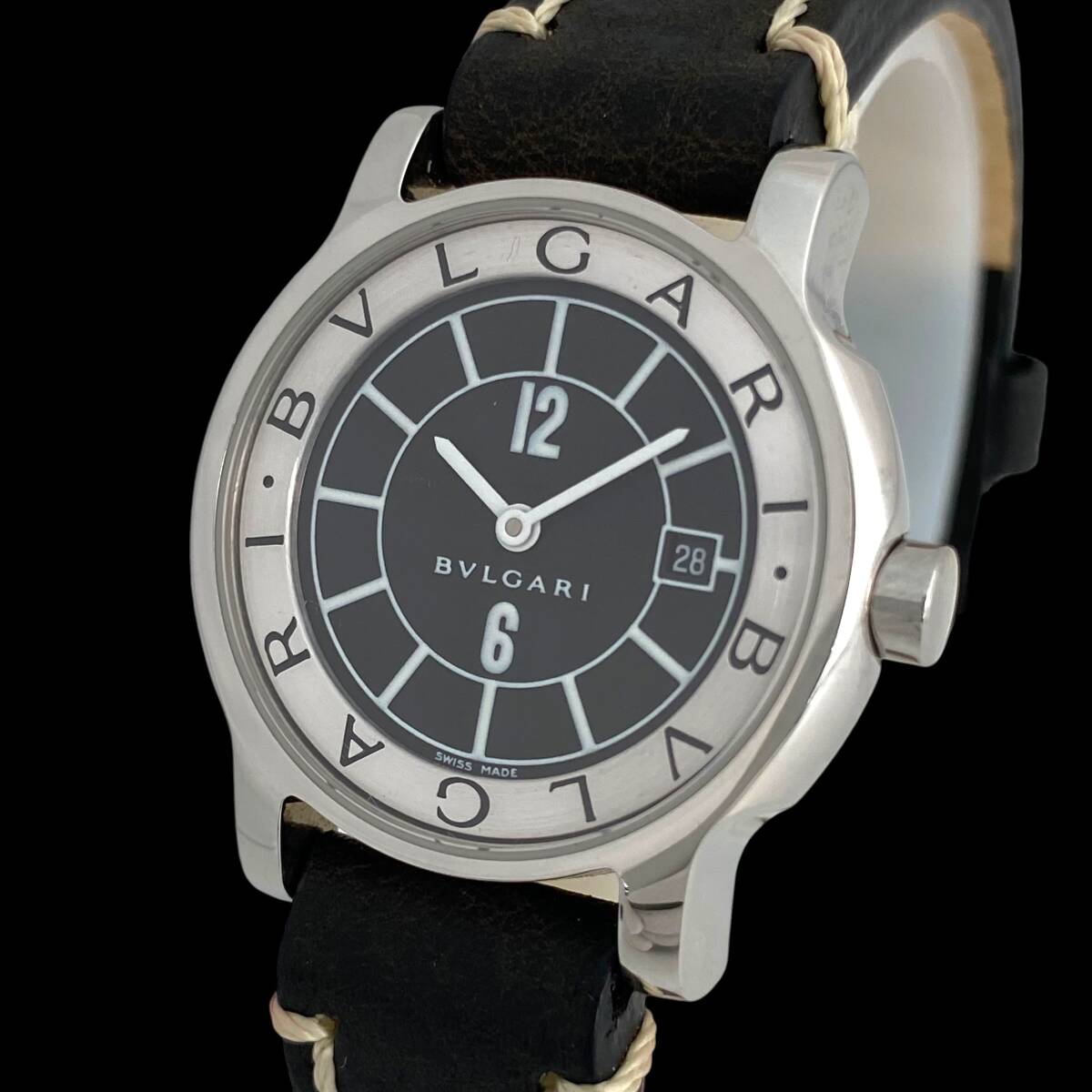2605T0023 BVLGARI ブルガリ ST29S Solotempo ソロテンポ レディース腕時計 動作品 クォーツ 2針 デイト ラウンド シルバーカラー