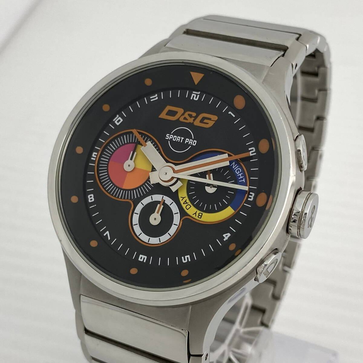 2605T0111 DOLCE&GABBANA ドルチェ&ガッバーナ D&G ドルガバ SPORT PRO メンズ腕時計 現状品 クォーツ クロノグラフ SS