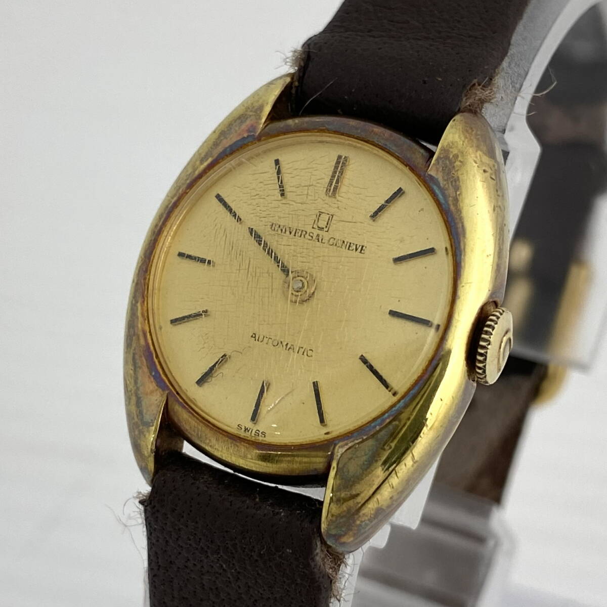 2605T0138 UNIVERSAL GENEVE ユニバーサルジュネーブ レディース腕時計 ジャンク品 自動巻き ラウンド ゴールドカラー ゴールド文字盤