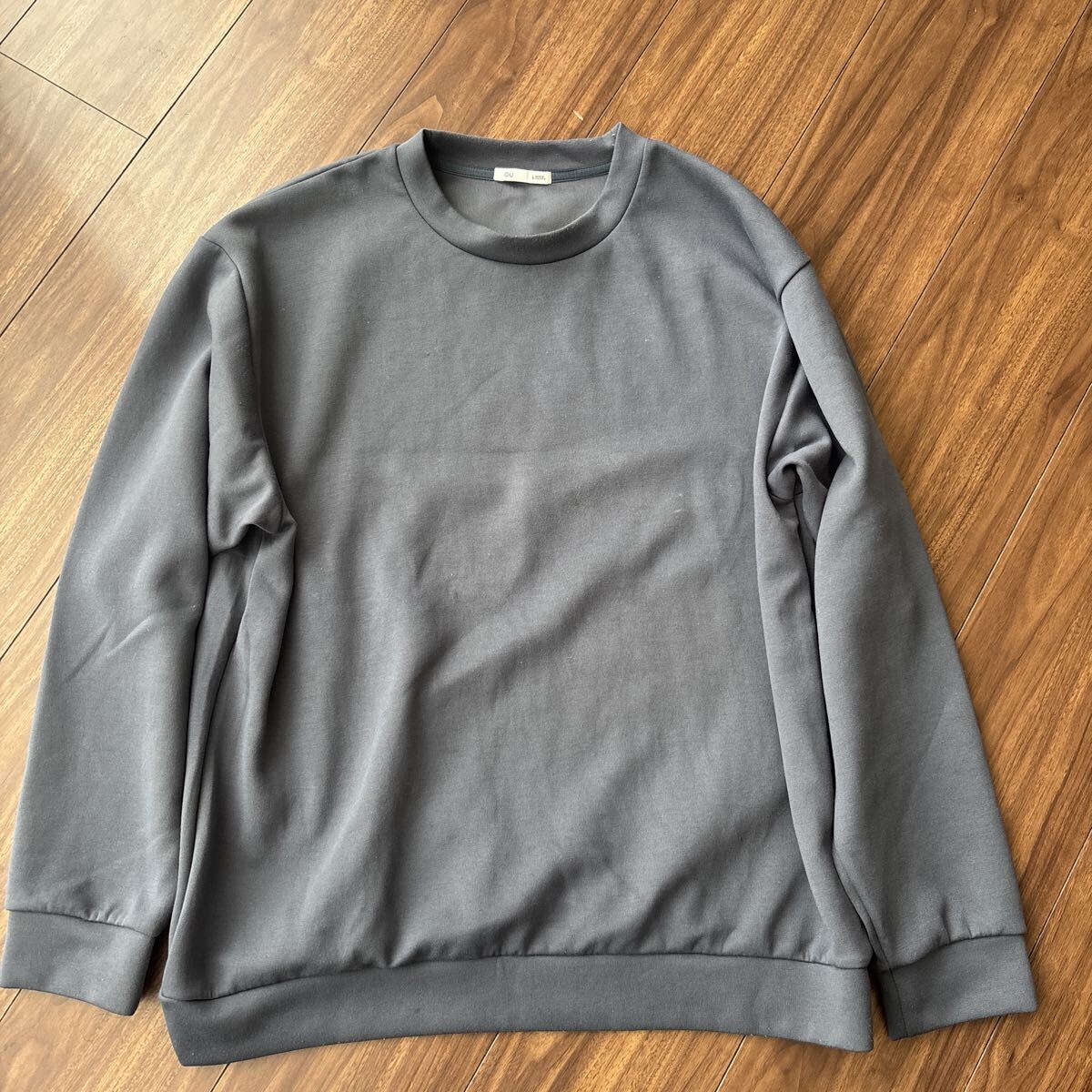 GU スウェット Lサイズ シンプル ダブルフェイスプルオーバー ブルー