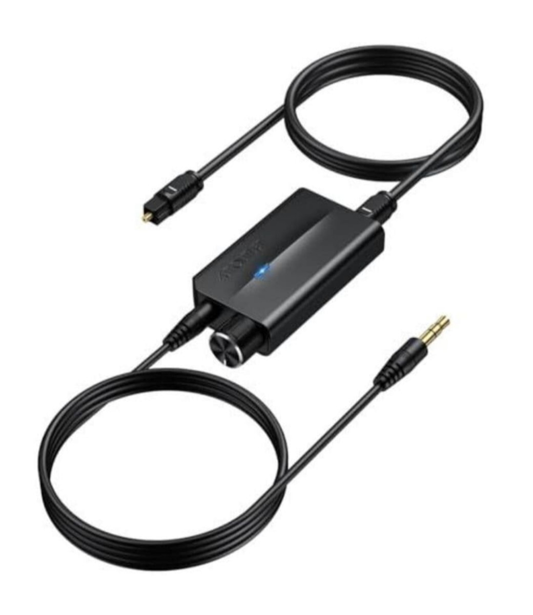 y060714g AUTOUTLET 192 kHzデジタルアナログ 音声変換器 1M 3.5mmオーディオケーブル付き 光デジタル アナログ オーディオ アダプター