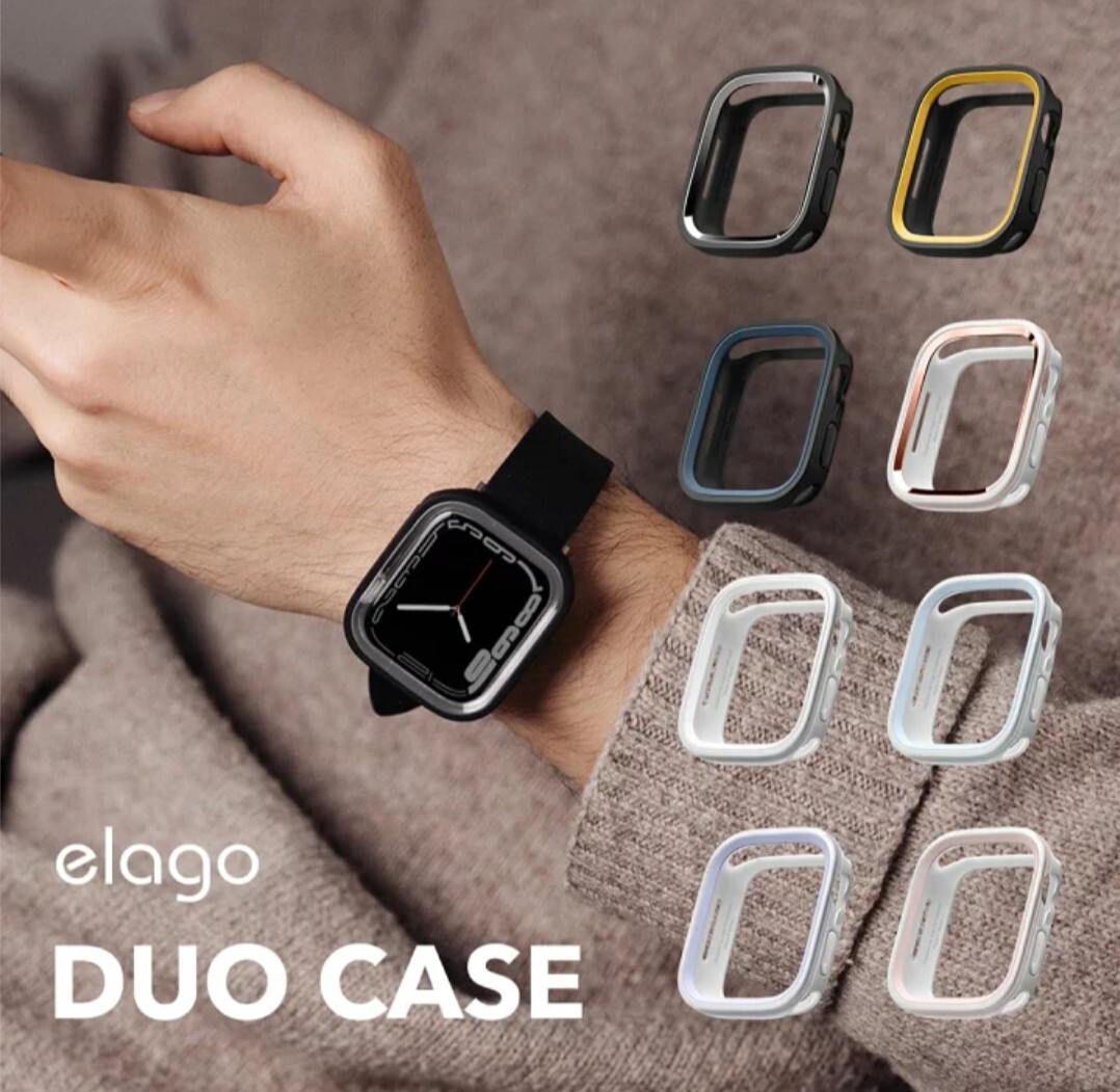 y060712g Apple Watch 保護カバー 44 45 series4 5 6 7 8 9 se elago DUO CASE ピンク