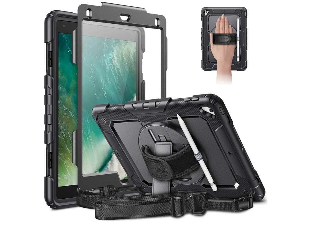 y060710g Timecity iPad 専用ケース 耐衝撃 ハンドグリップ ショルダーストラップ ブラック