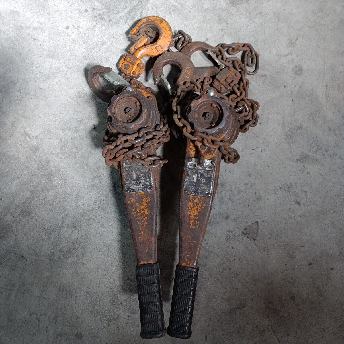 y031906fk KITO キトー レバーブロック 1.5t 【2個セット】①