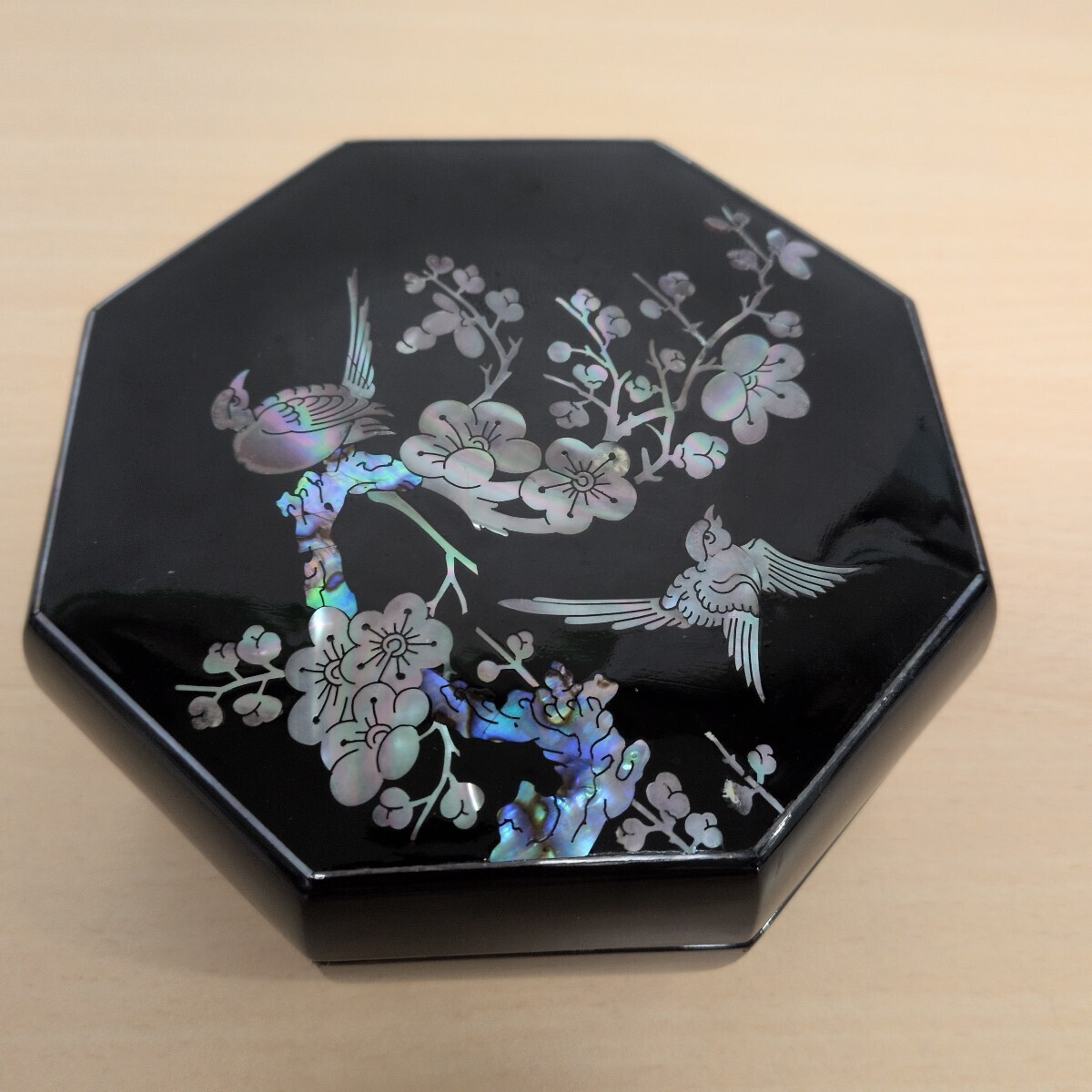 y053004g 螺鈿細工 らでん 伝統工芸品 漆器 小物入れ 骨董品 貝殻