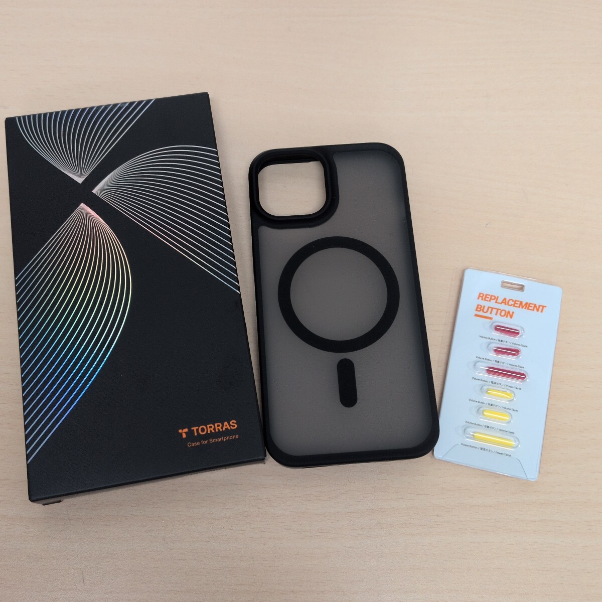 y060603g TORRAS iPhone 14 15 スマホケース マグネット搭載 半透明 ブラック