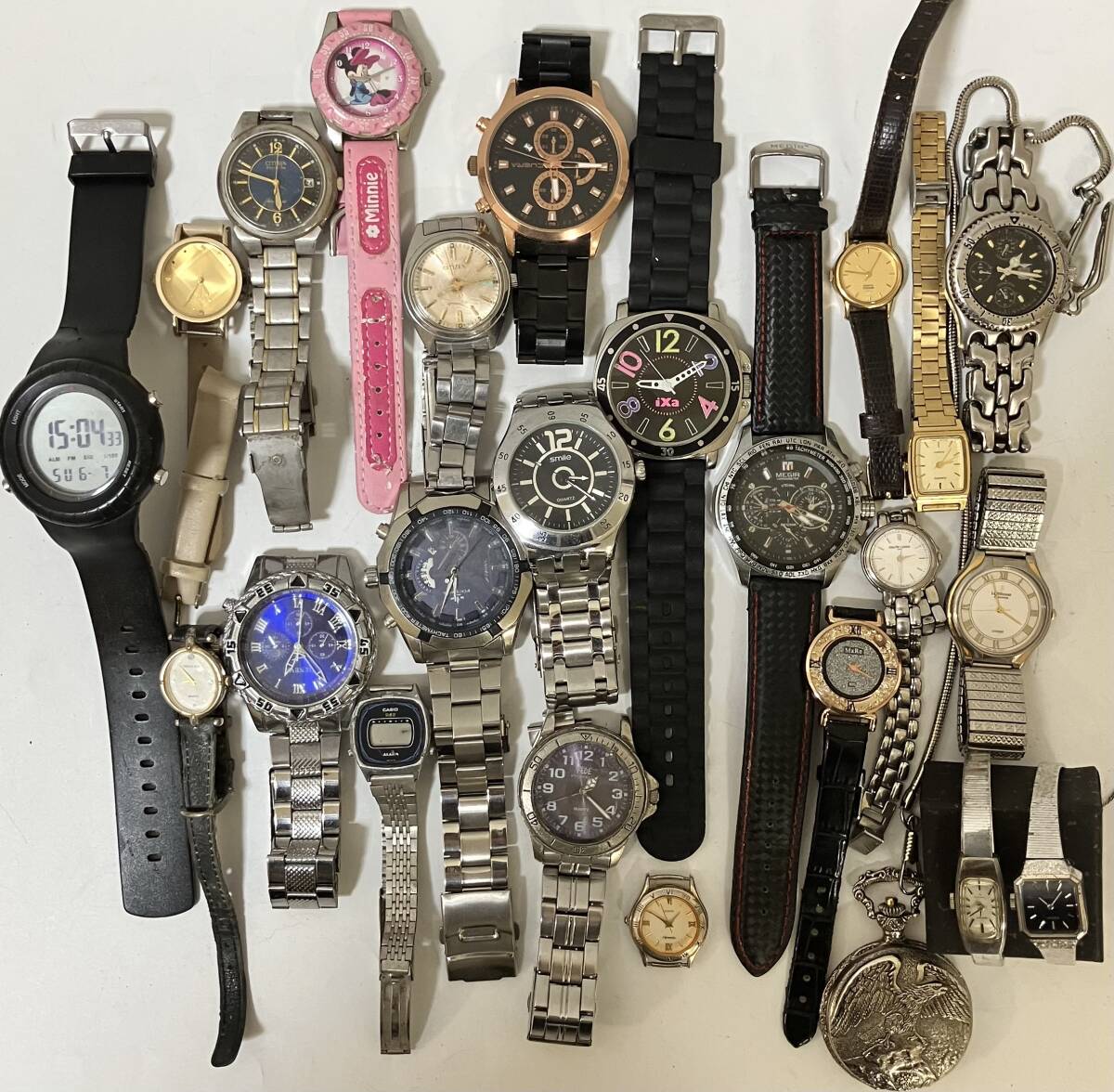 【33106】　腕時計まとめ売り　懐中時計　SEIKO　ELGIN　CASIO　MarieClaire 他　動作未確認　ジャンク品　現状品