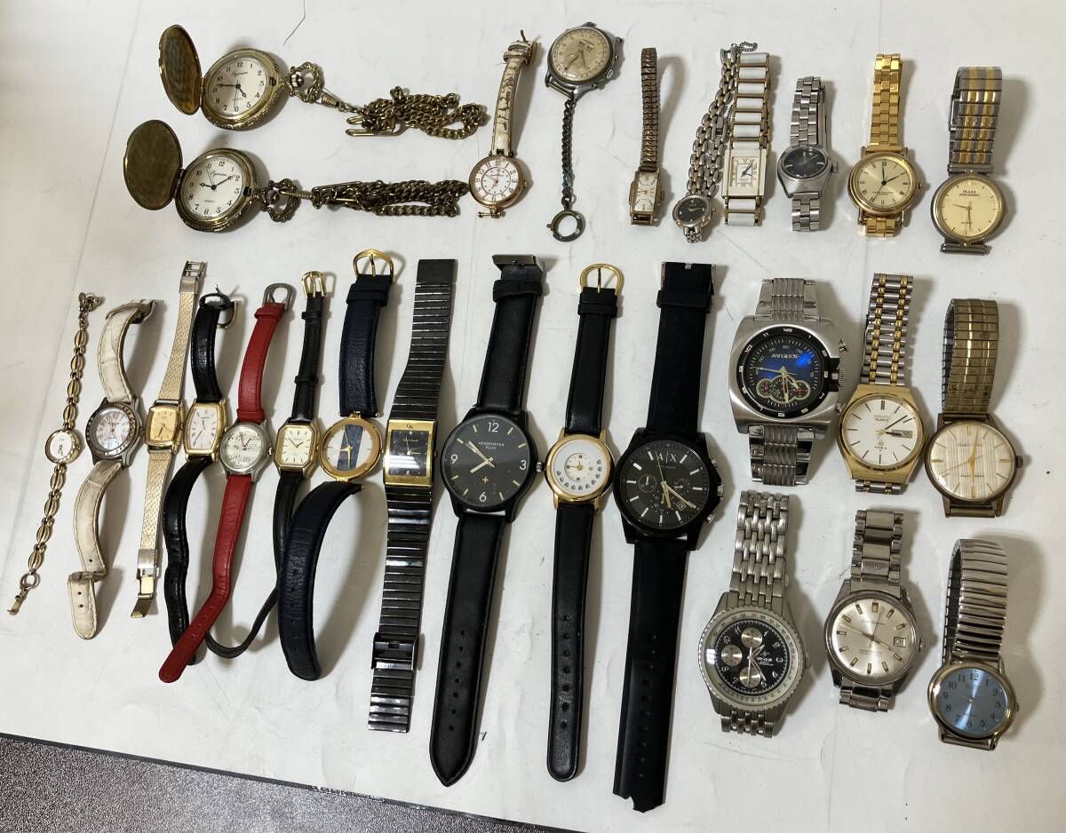 【32917】時計まとめ　SEIKO　CITIZEN　セイコー　シチズン　等　腕時計　懐中時計　ジャンク品　現状品　中古品　27点