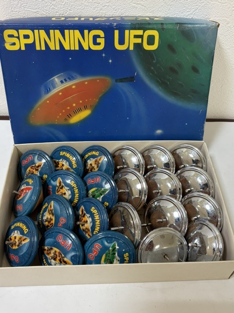【T12】ブリキコマ　SPINNING　UFO　スピニング　イクエイ　計22個入り　箱付き　Ｄｅａｄ　Ｓｔｏｃｋ品
