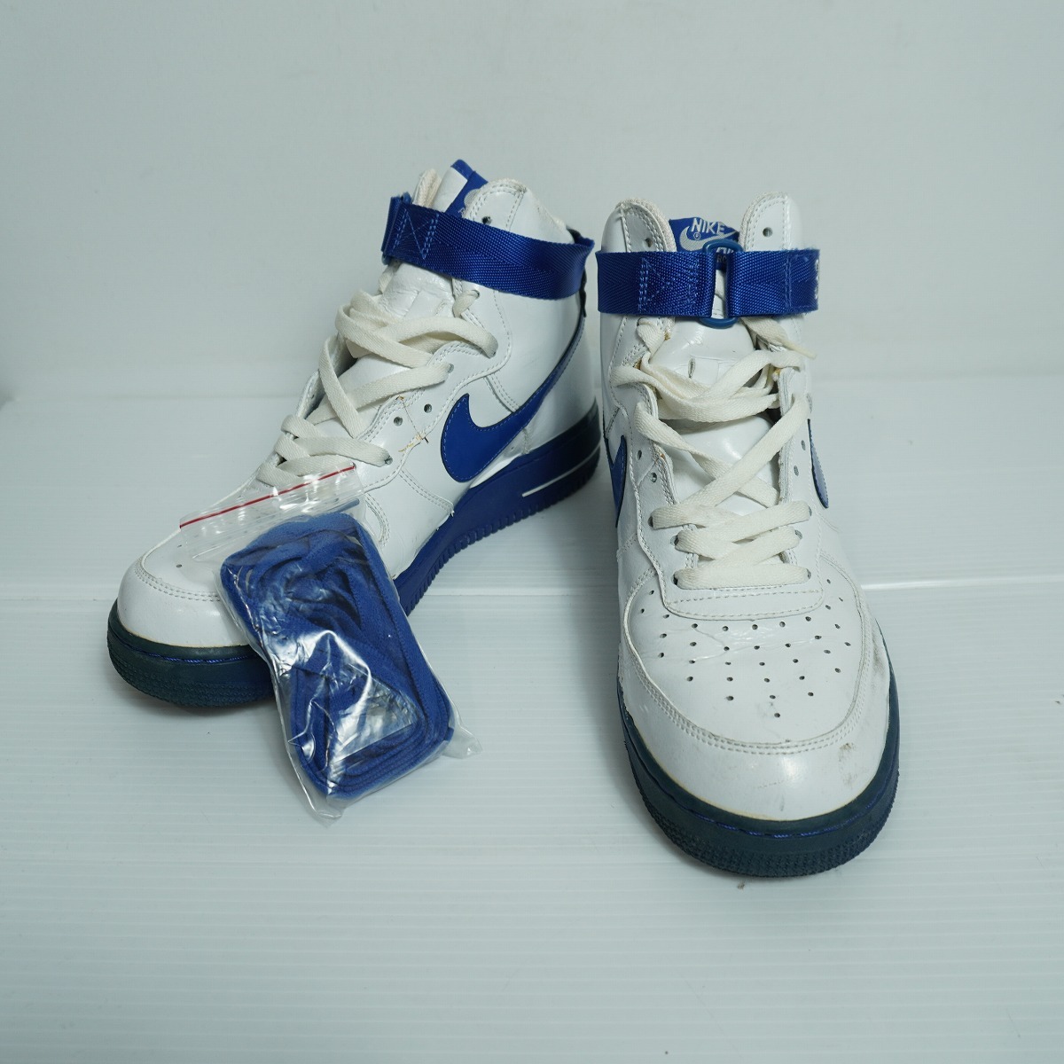 NIKE ナイキ AIR FORCE 1 HIGH SHEED エアフォース 1 Rasheed Wallace スニーカーシューズ 307722-141 青白 サイズ US10 JP28 3573Q★4