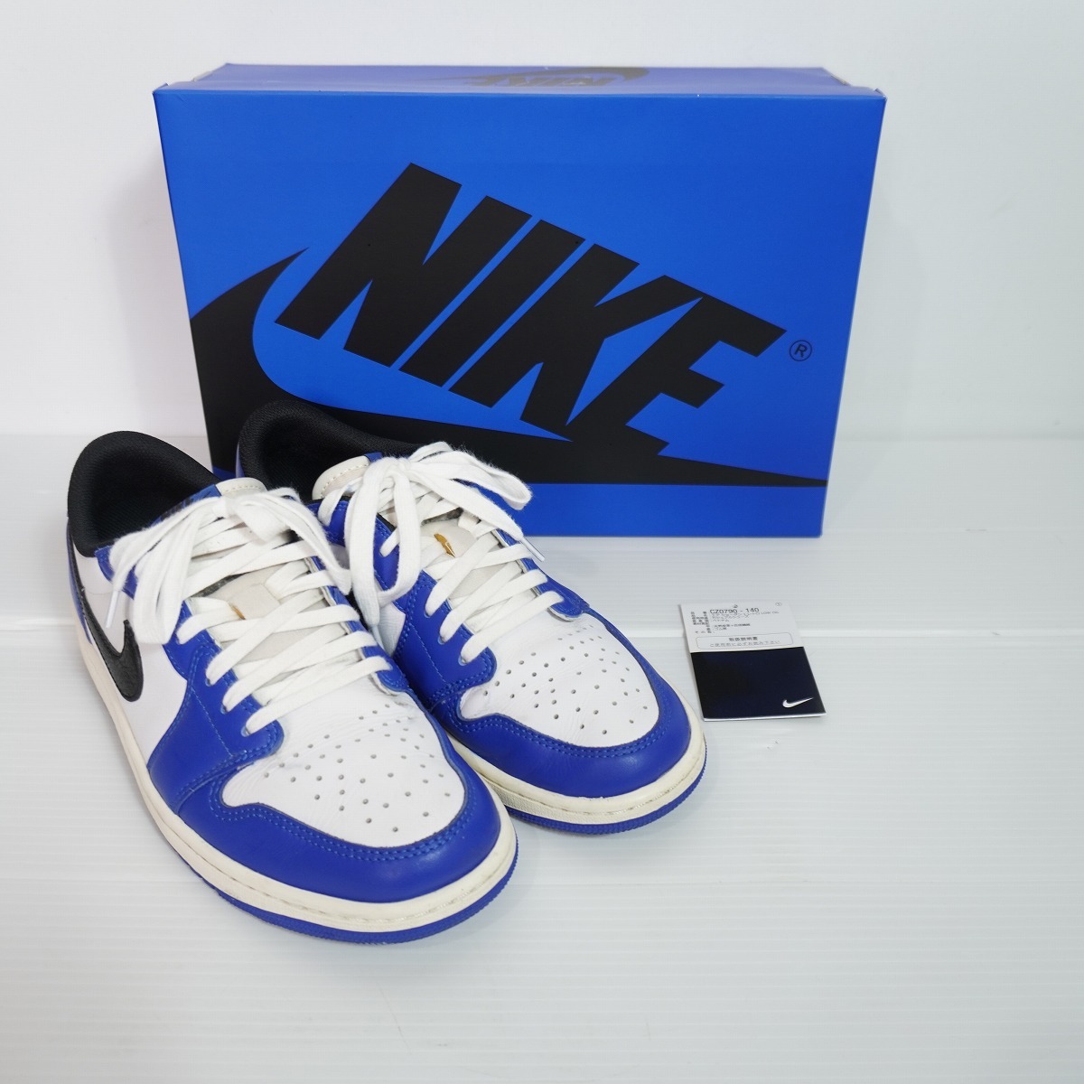 2024年 NIKE ナイキ AIR JORDAN1 RETRO LOW OG GAME ROYAL エア ジョーダン1 ローカット スニーカー CZ0790-140 白青 US9.5 3995Q★4