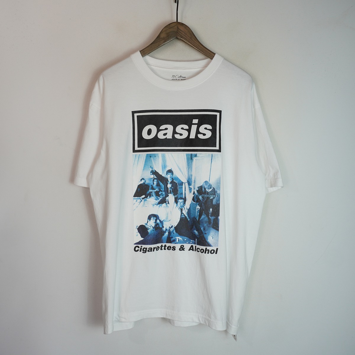 ADAM ET ROPE アダムエロペ × oasis オアシス × 10Culture アート ワーク デザイン プリント Tシャツ 半袖 GMM-75020-C 白 XL 4372Q★4
