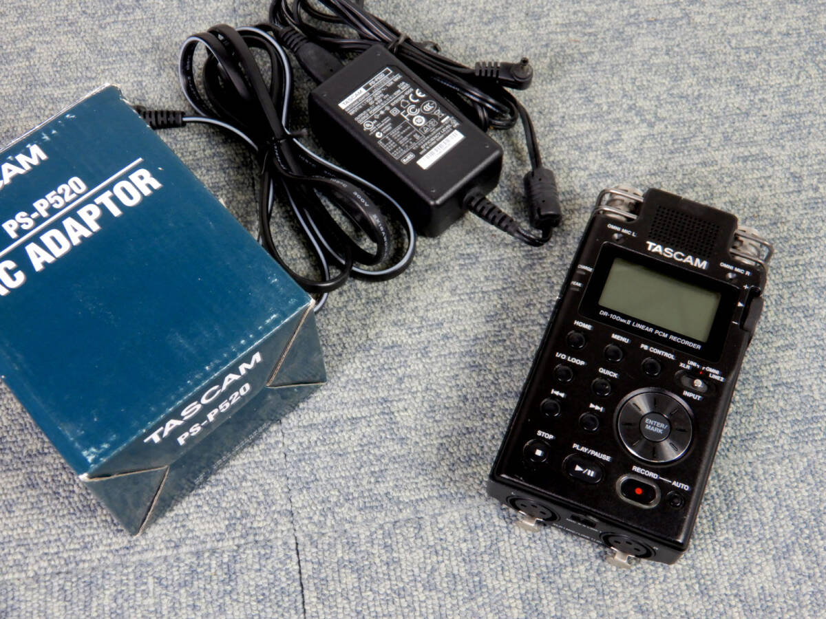 TASCAM ◆ タスカム　ステレオリニアPCMレコーダー　　DR-100MKII　　美品 ◆ 動作確認済み　バッテリー/ACアダプター付き