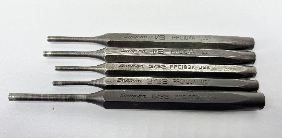 ク) Snap-on スナップオン ピンポンチ 5本セット 5/32 3/32 V8 PPC103A PPC104A PPC105A 送料185円