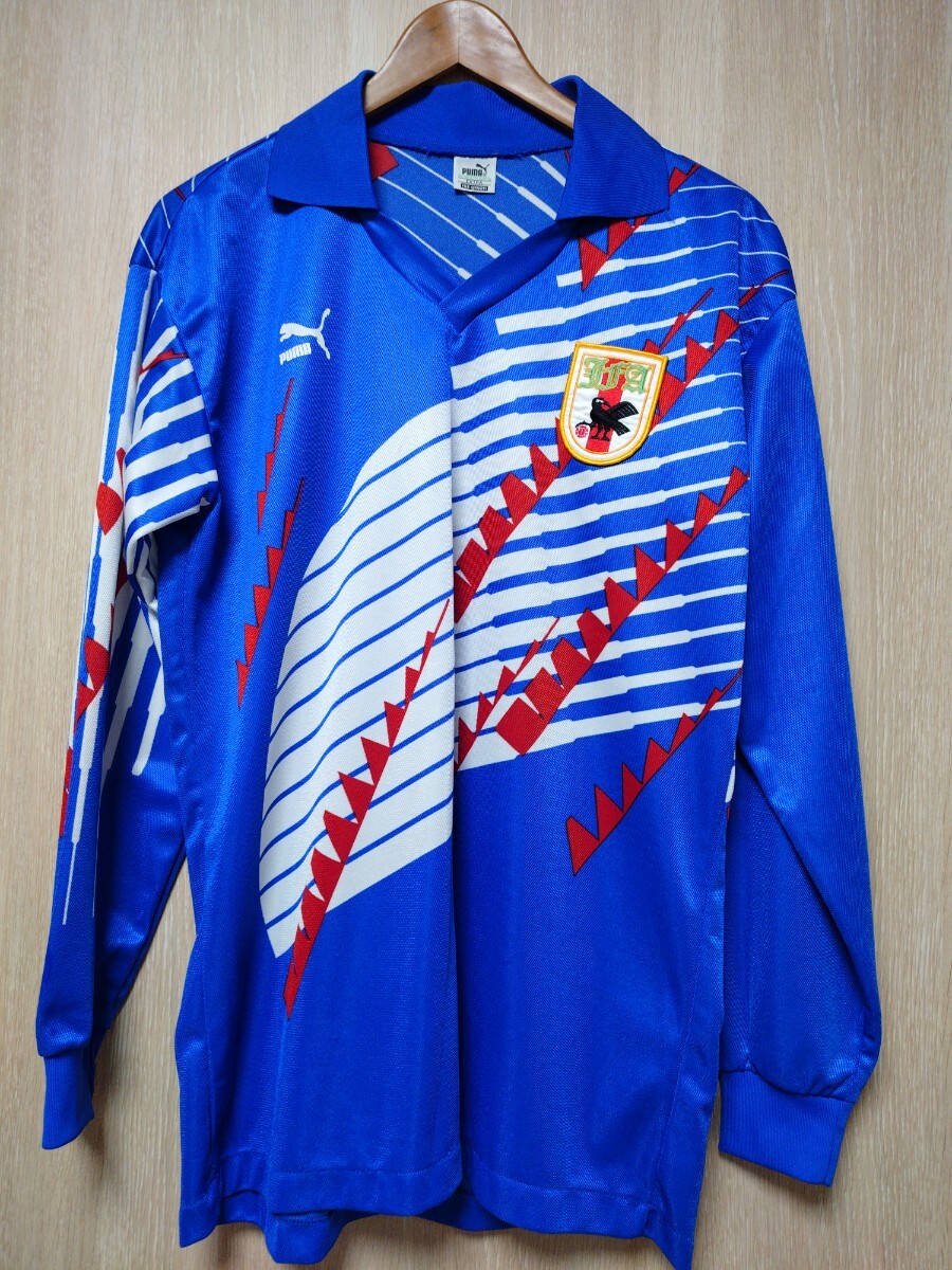 貴重 プーマ製 サッカー 日本代表 ホーム ユニフォーム ドーハの悲劇 PUMA 三浦知良 ラモス瑠偉 長袖 Оサイズ ワールドカップ　W杯