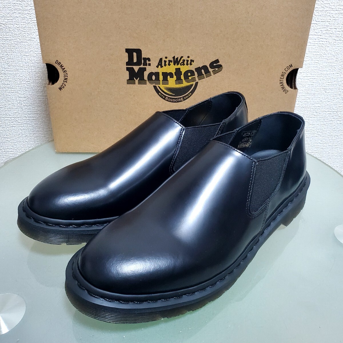 新品 未使用 Dr.Martens ドクターマーチン LOUIS ルイス サイドゴア レザースリッポン レザーブーツ UK9 US10 約28㎝ 自宅保管品 ブラック